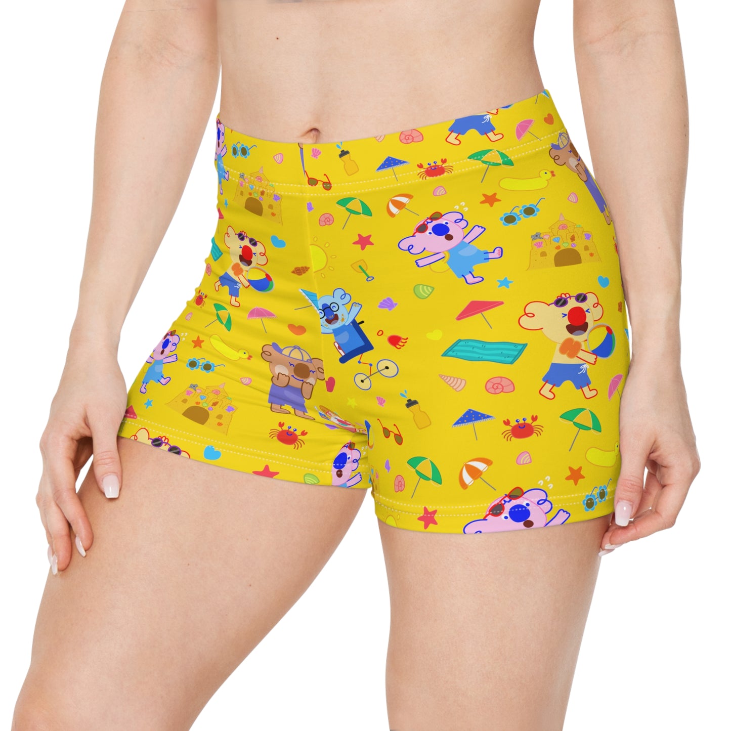 Fun at the Beach Women's Shorts - Yellow