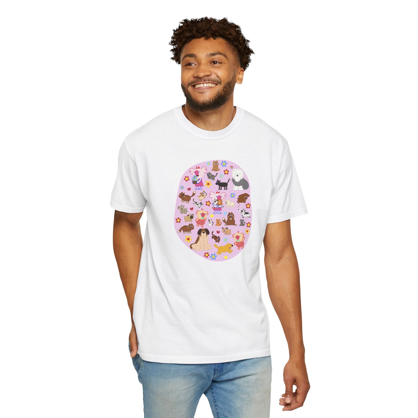 Cutie Squad Pink Full of Hearts T-shirt - Round Shape