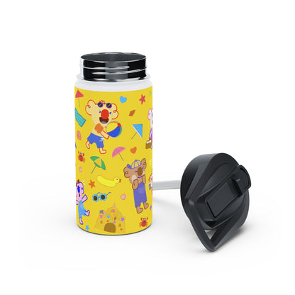 Fun at the Beach Stainless Steel Water Bottle - Yellow