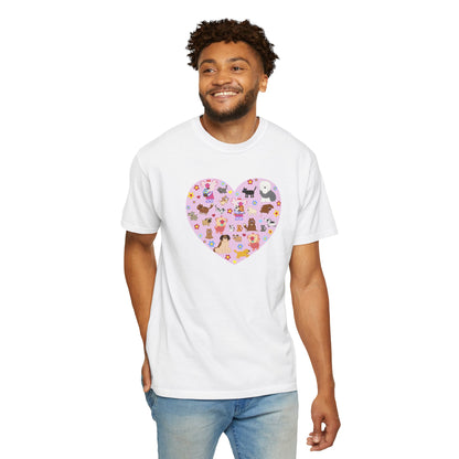 Cutie Squad Pink Full of Hearts T-shirt - Heart Shape