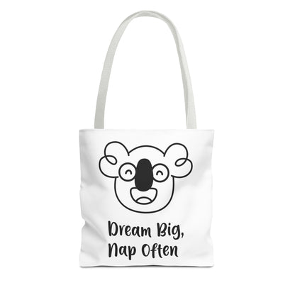 Boo's Dream Big, Nap Often White Tote Bag