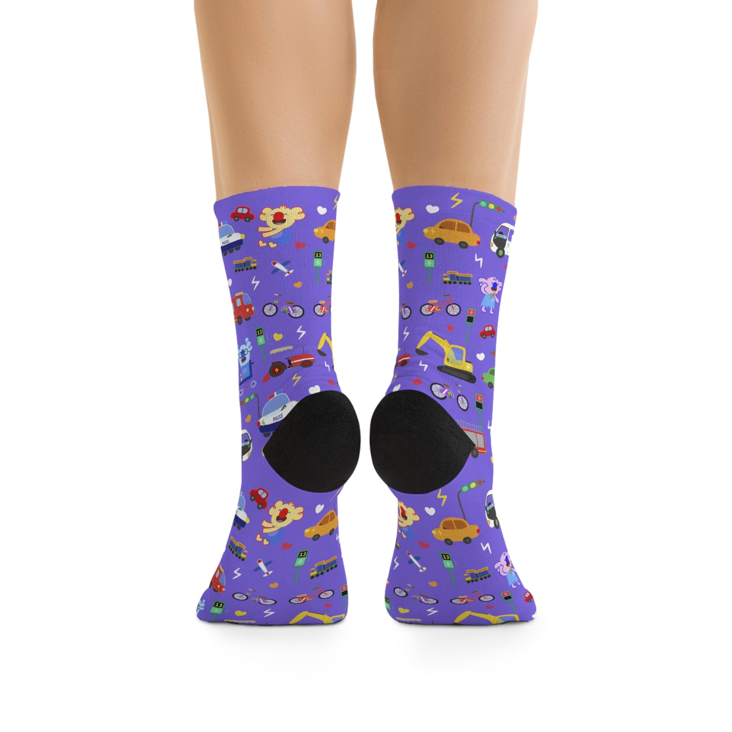 Transportation Fun! Eco Crew Socks - Purple