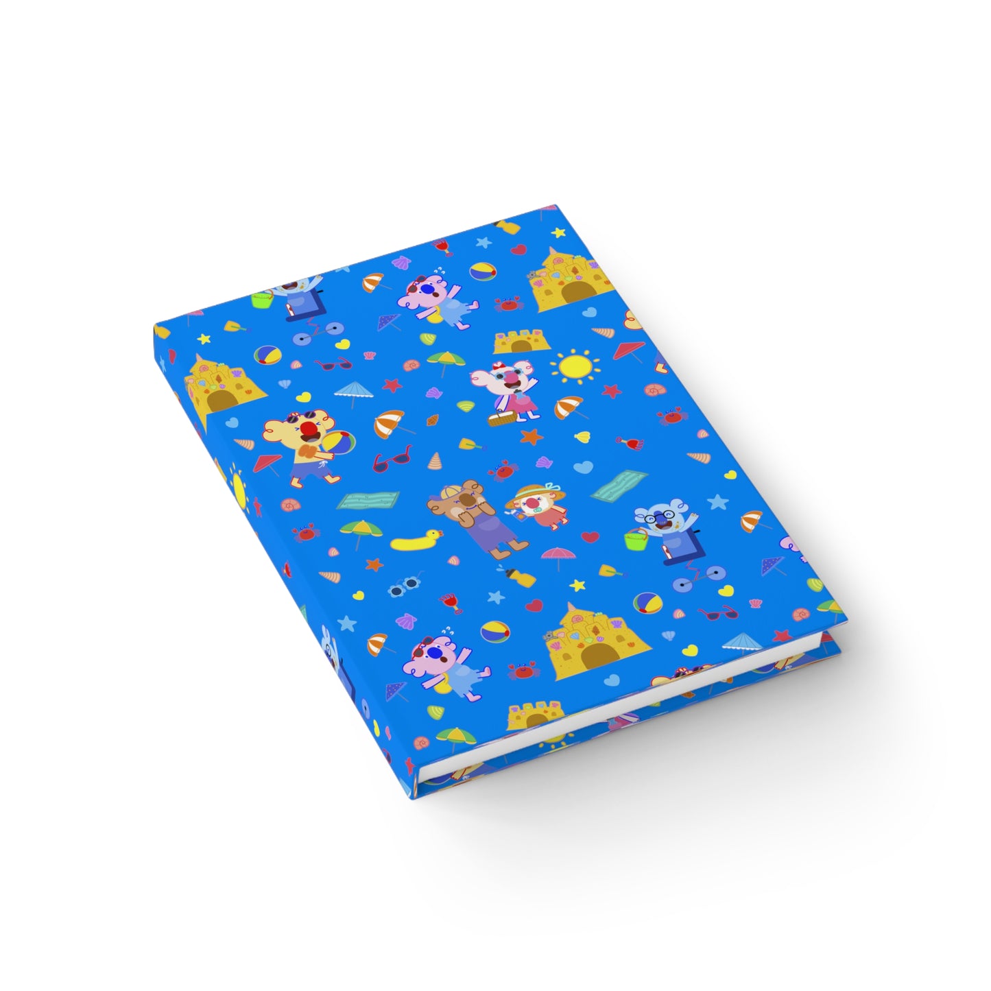 Fun at the Beach Hardcover Journal - Blue