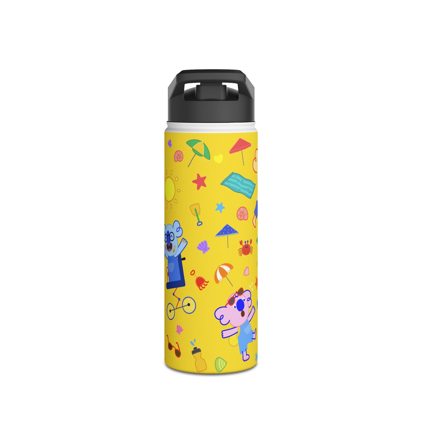 Fun at the Beach Stainless Steel Water Bottle - Yellow