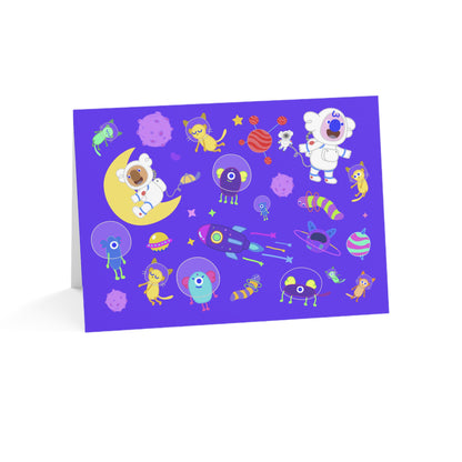 Astro World Adventure Friends Greeting Cards - Full