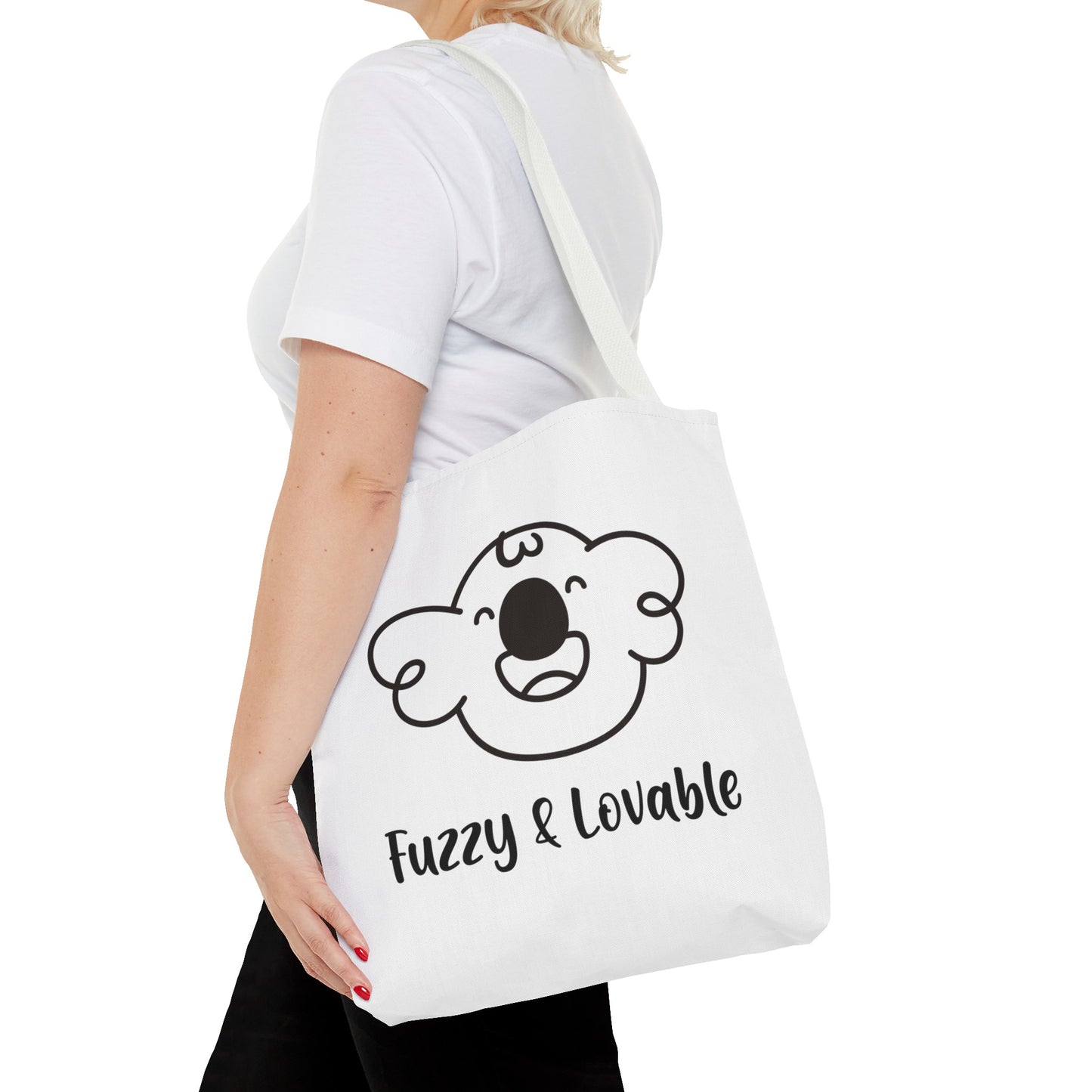 Cabbage's Fuzzy & Lovable White Tote Bag