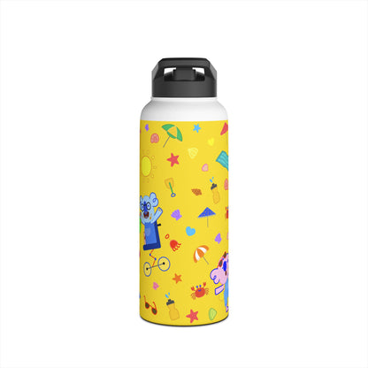 Fun at the Beach Stainless Steel Water Bottle - Yellow