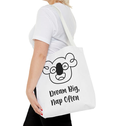 Boo's Dream Big, Nap Often White Tote Bag