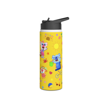 Fun at the Beach Stainless Steel Water Bottle - Yellow