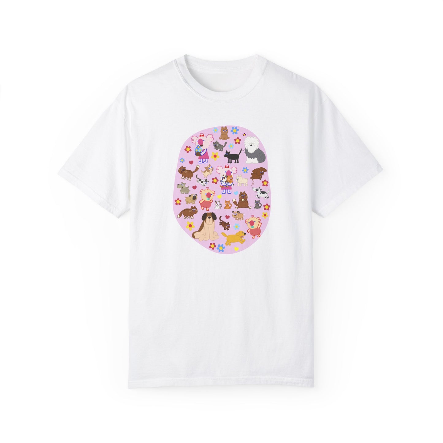 Cutie Squad Pink Full of Hearts T-shirt - Round Shape