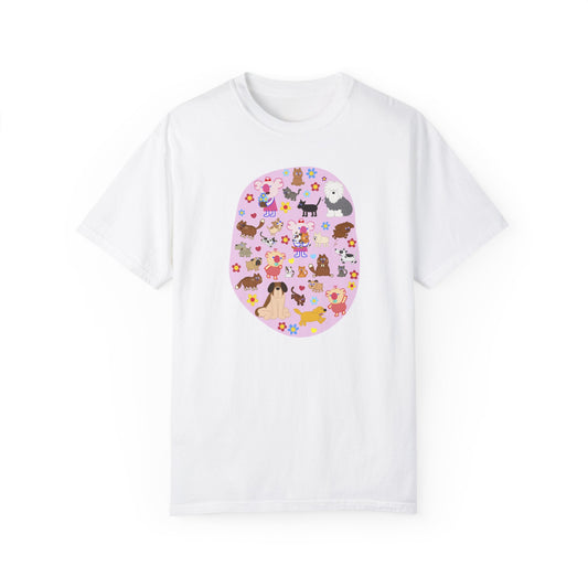 Cutie Squad Pink Full of Hearts T-shirt - Round Shape