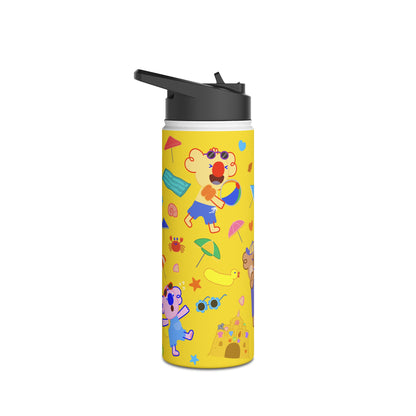 Fun at the Beach Stainless Steel Water Bottle - Yellow