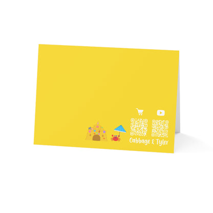 Fun at the Beach Greeting Cards - Yellow