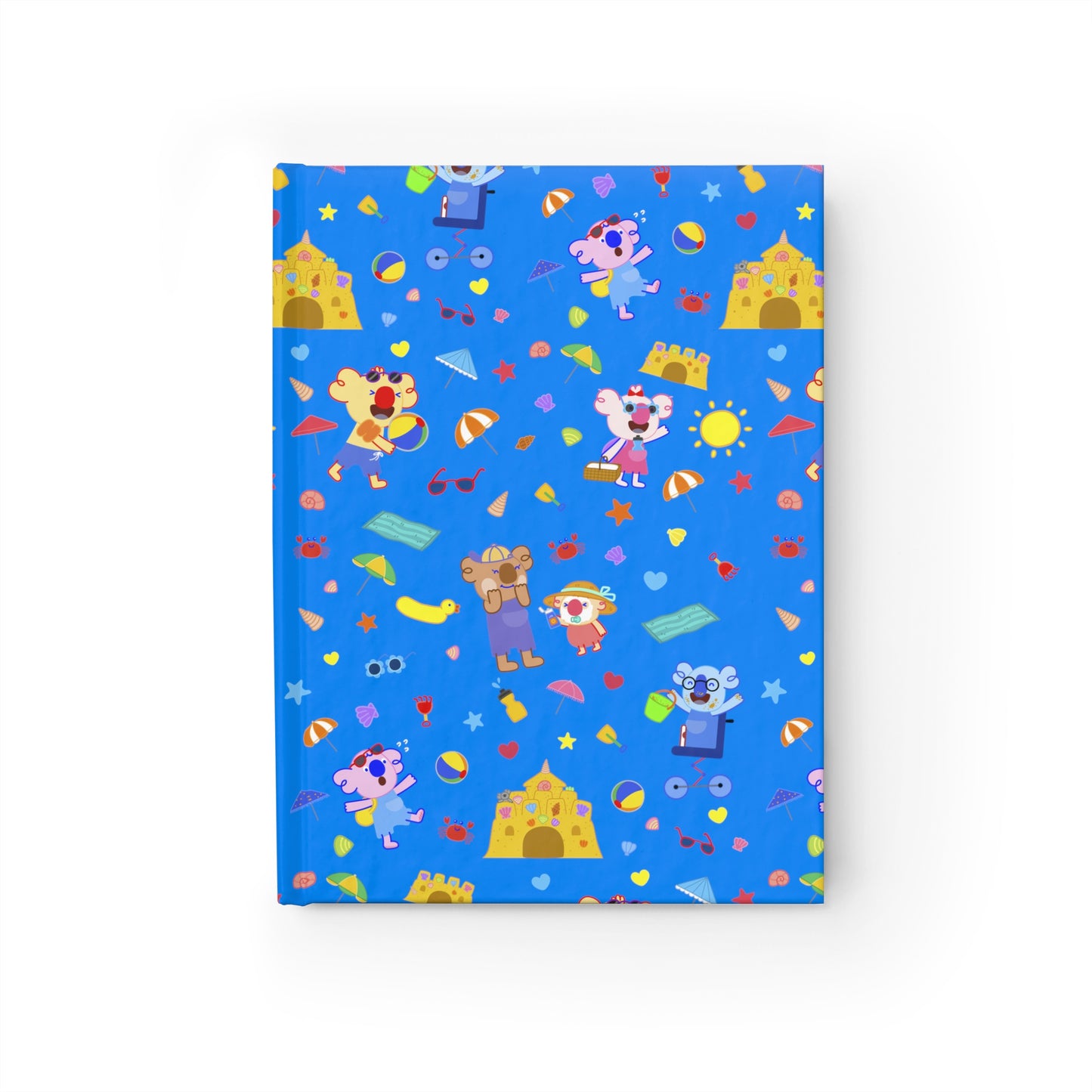 Fun at the Beach Hardcover Journal - Blue