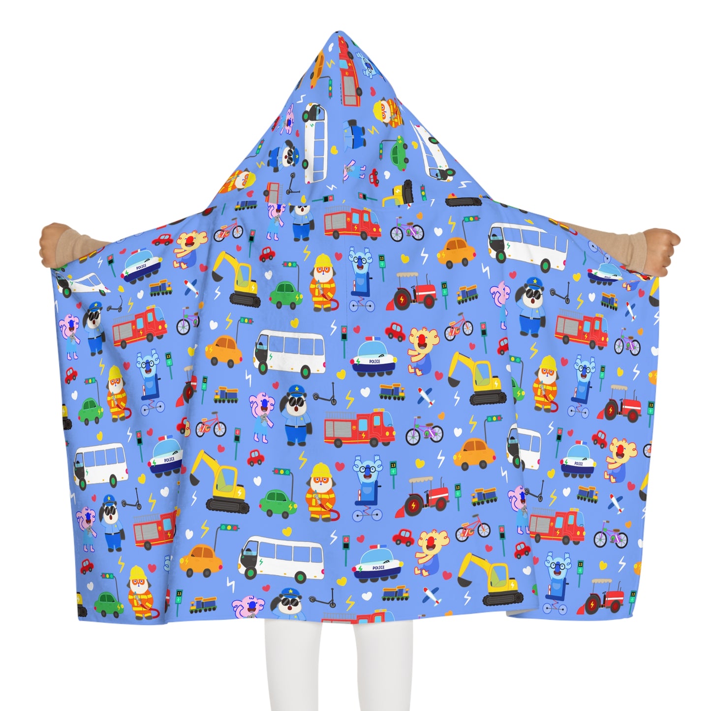 Transportation Fun! Hooded Towel