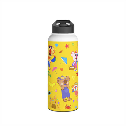 Fun at the Beach Stainless Steel Water Bottle - Yellow