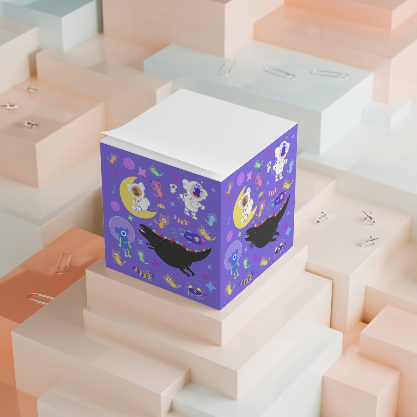 Astro World Adventure Biggie & Friends Sticky Note Cube