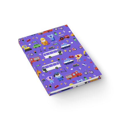 Transportation Fun! Hardcover Journal - Purple