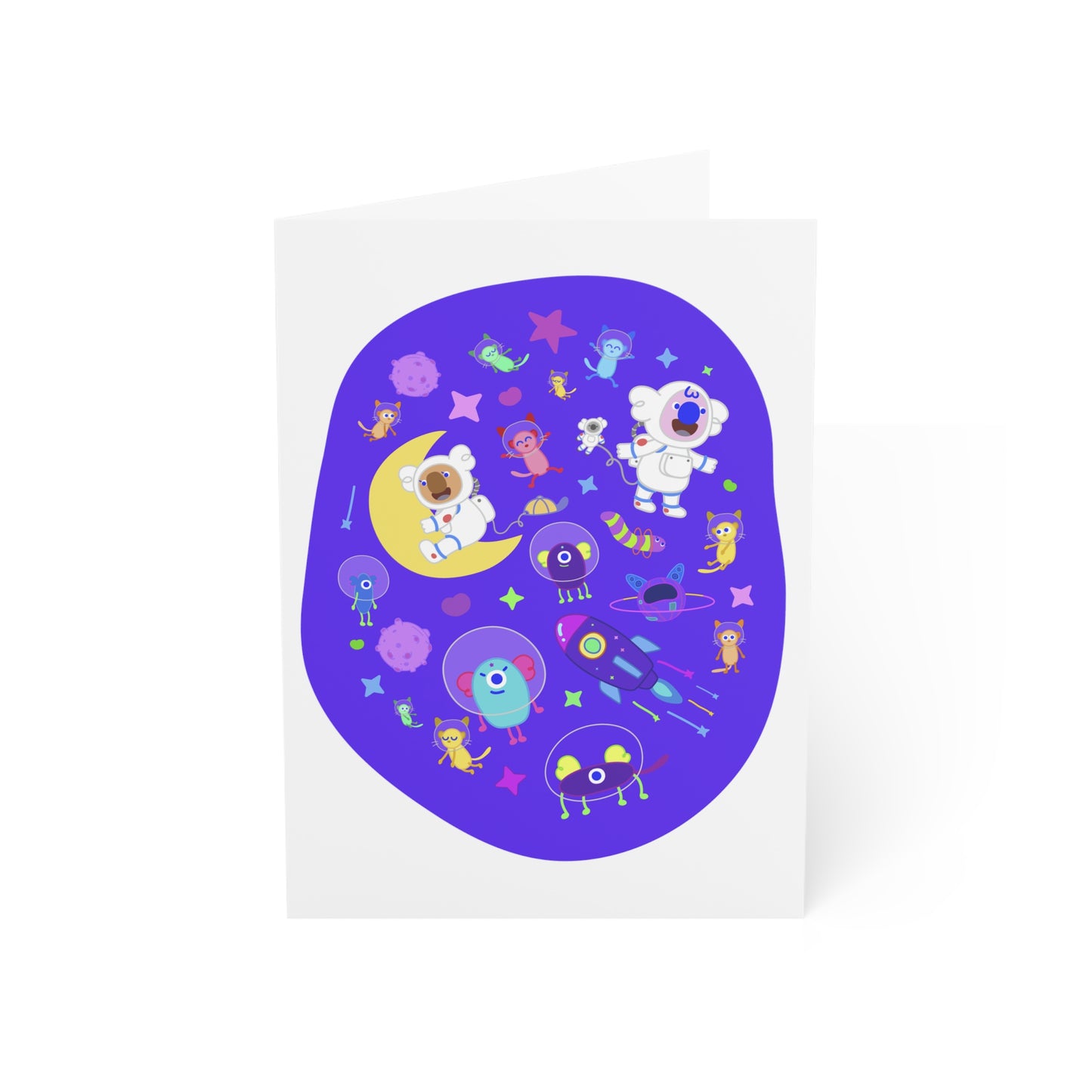 Astro World Adventure Friends Greeting Cards - Spot