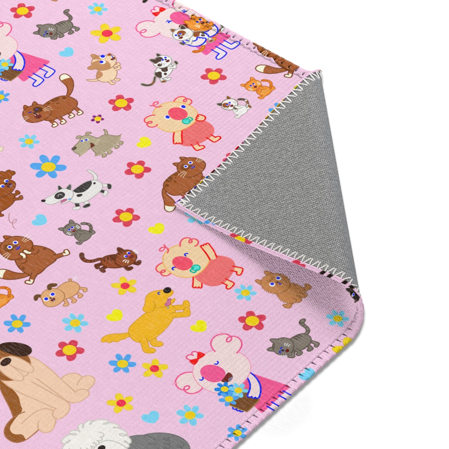 Cutie Squad Pink Area Rugs