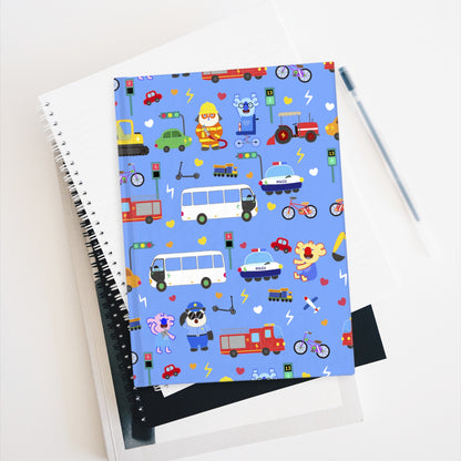 Transportation Fun! Hardcover Journal - Blue