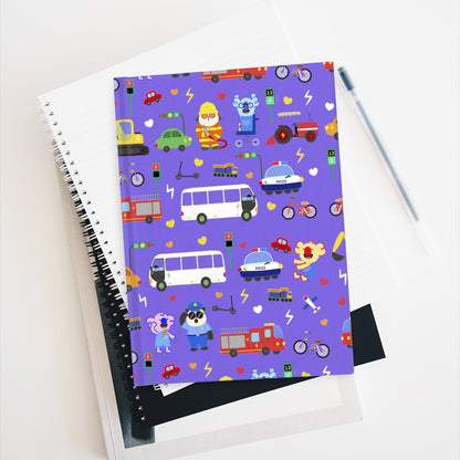 Transportation Fun! Hardcover Journal - Purple