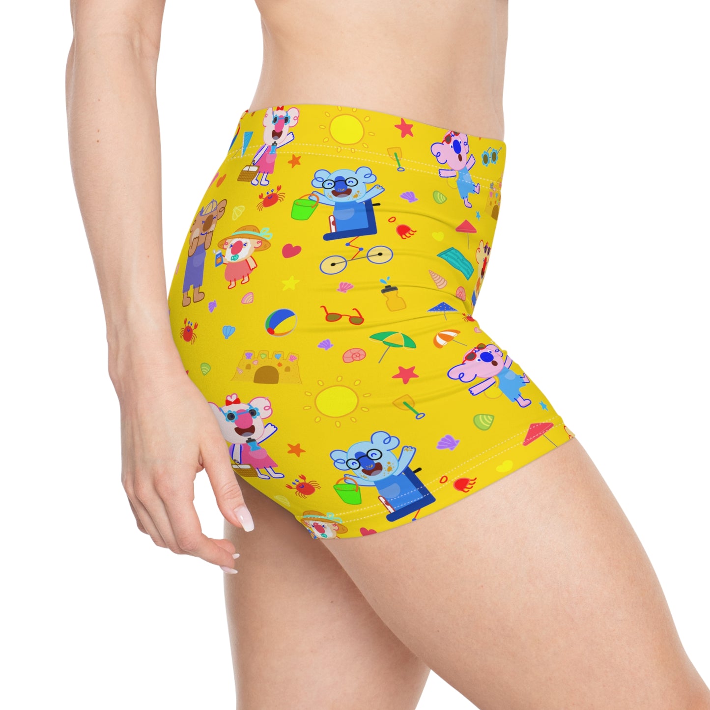 Fun at the Beach Women's Shorts - Yellow