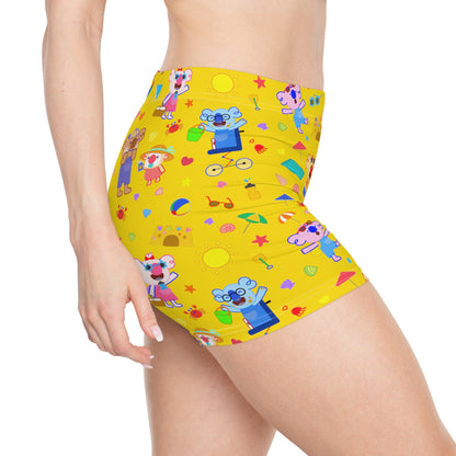 Fun at the Beach Women's Shorts - Yellow