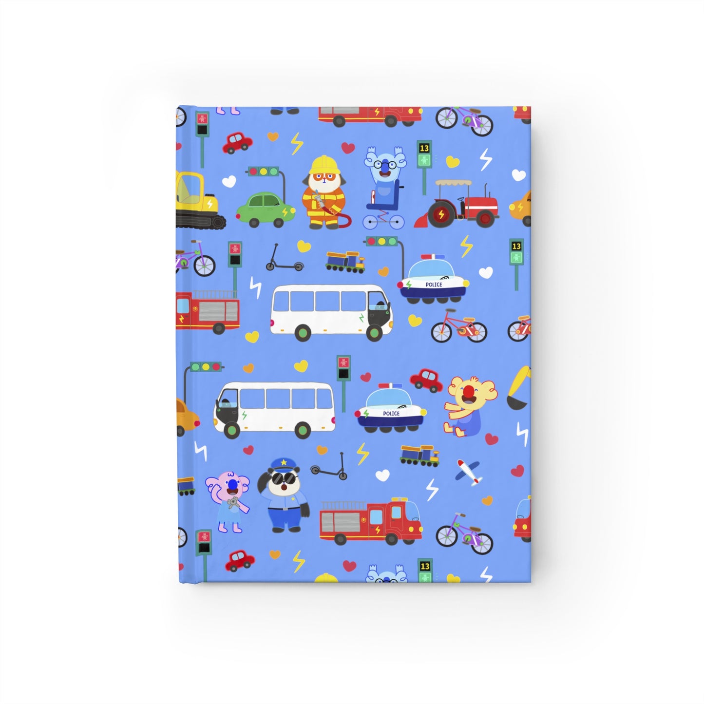 Transportation Fun! Hardcover Journal - Blue