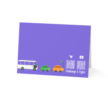 Transportation Fun! Greeting Cards - Purple