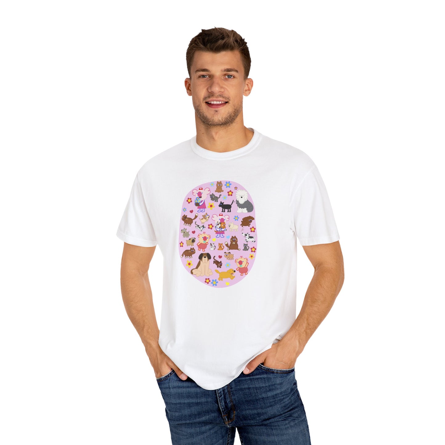 Cutie Squad Pink Full of Hearts T-shirt - Round Shape