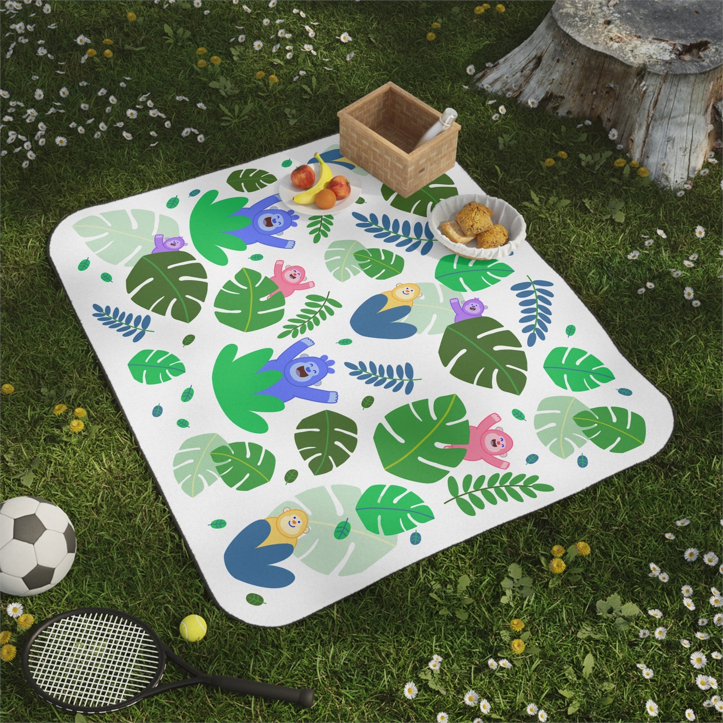 Jungle Gorillas Picnic Blanket