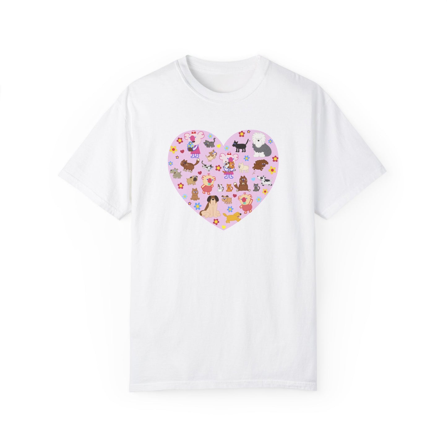 Cutie Squad Pink Full of Hearts T-shirt - Heart Shape