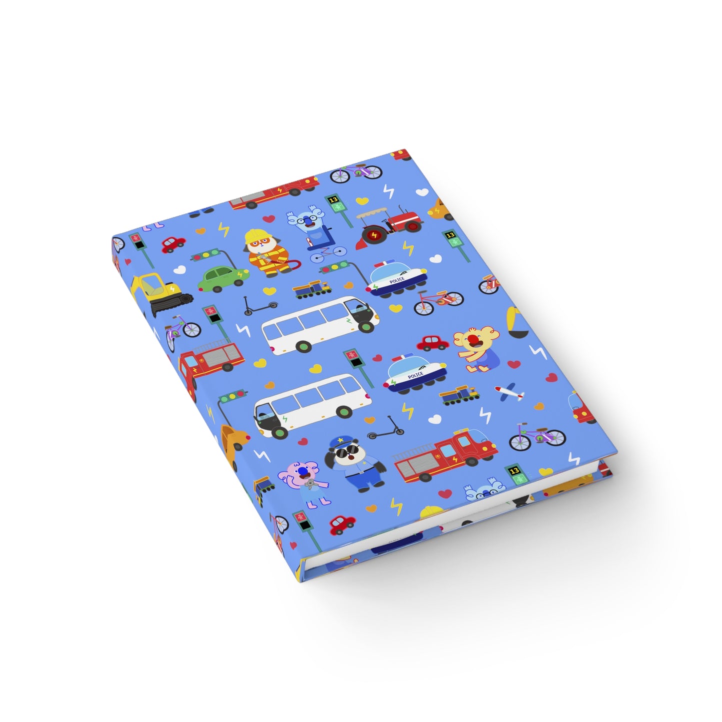 Transportation Fun! Hardcover Journal - Blue